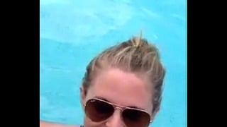 Blow Job In Outdoor Pool By Blonde, Recorded On Telephone Telephone