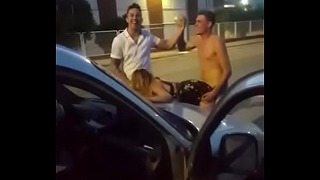 Public Threeway Party Oral Sex & Vagina Banging Extreme