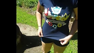 Squirting in GFs Undies at the Park