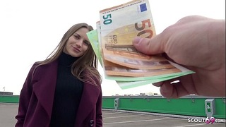 German Scout – Thin Guest Girl Stella Receive Coitus for Cash at Street Pick Up Model Job