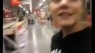 Horny Teen Gilrfriend Sucking in a Public Store