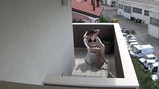 Spying My Teen Next Door Masturbating on Her Balcony