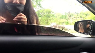 Thai Story Coitus Outdoor Blowjob in Car He Cums in My Mouth