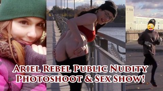 Секс-шоу с публичной обнаженной фотосессией Ariel Rebel!