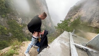 Bj With an Wonderful Mountain View, Very Cold, but This Time I Semen