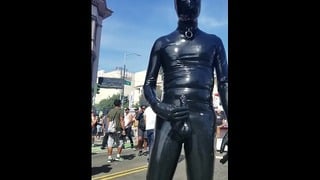 Gushing in Outside in Full Latex at Folsom Street Fair