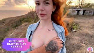 Kültéri orális szex Sunset Sea Házi Nézőpont