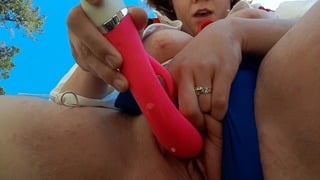 Chubby Sailor Moon Uses Dildo in Public