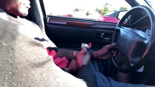 Handjob When Driving Dangerous Ebony
