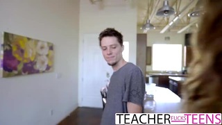 Sexy Threeway Sex for Teacher and Student