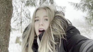 18 jähriges Teen wird im Wald bei Schnee gefickt