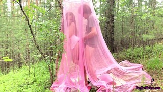 Girl Oral Sex Penis and Doggystyle Outdoor in the Tent