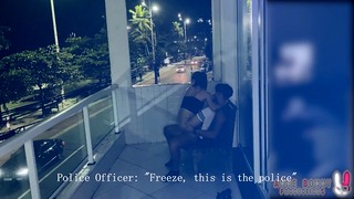Busted! anne Bonny Balcony Sex Catched By Police
