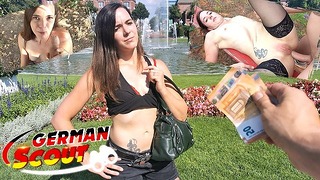 Alman İzci - Sokak Dökümünde Mini Göğüsler Kız Mina için Gerçek anal Orgazm Açık Havada Sikiş