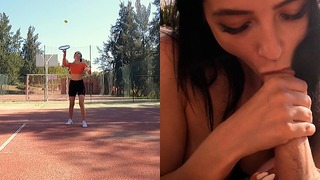 Tenis Antrenmanımın Ortasında Sıkıldım Antrenörümü Emmeye Karar Verdim - Mimi Boom