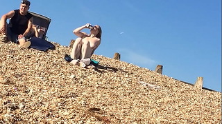 Sexy Blonde Naked On Beach