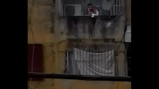 Rubia Garchando En El Balcon Parte 1