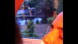 Wife Blows Dick At Window For Neighbors To See