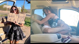 Hot Hitchhiker With No Panties: “Will Ride 4 A Ride”