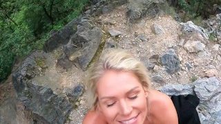 Instagram:claudiamacc7 Blowjob On The Rock