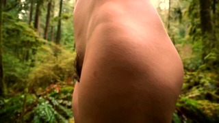 Cute Naked Girl Wanders Around Forest