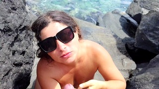 Fast Sucking & Fucking Stepdaddy’s Cock On Public Beach!
