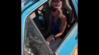 Miss Stacy Has Some Topless Fun In The Rabbit