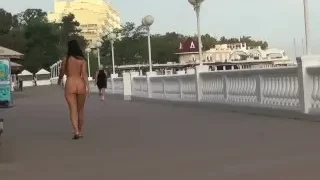 Nude In Public. Seafront