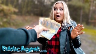 Chubby Blonde Forest Blowjob For Money