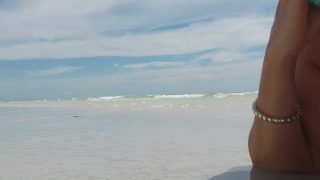 Sheer See Through Bikini Top At The Beach In The Water