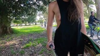 Teaser – Public Longboarding With My Breast Out And In Slomo