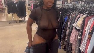 Wearing A See Through Shirt At The Mall