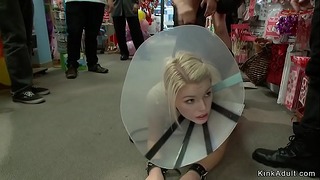 Blonde Slave Gets Fisted In Public