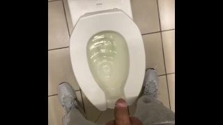 Crowed Public Restroom Desperate To Piss Made A Mess Pee On Seat And In Floor Felt So Good Moaning!