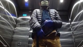 Elevator Jerking Off During Coronavirus Cums Big