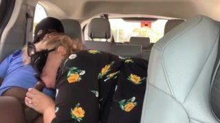 Fat Ass BBW Ssbbw Sucking & Riding Black Cock Publicly In Car, Jerk Off, POV, Thick Ass Fat Pussy