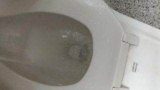 First Time Standing To Piss In Public Restroom Made A Mess!