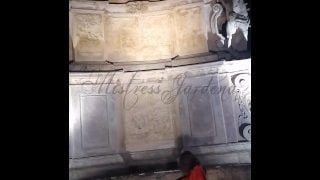 Fucking Faggot Under Famous Monument In Europe- Mistress Wanted To Know How Deep Her Bitch’s Throat