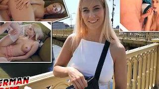 Tysk spejder – Sexet PAWG-pige Sharon White I Pickup og Rough Street Casting Fuck