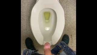 Making A Mess In Public Restroom At Work Standing Pissing On Seat Floor And Sink Moaning Felt Amazin