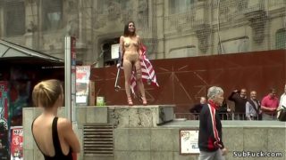 Naked American Tourist In Public Outdoor