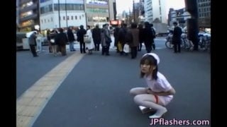 Naughty Asian Girl Is Pissing In Public