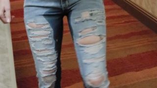 Desespero de xixi no corredor do hotel! Jeans molhados para o outono sul 4K