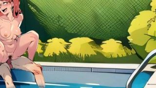 Sex în piscină Hentai Animație porno de desene animate