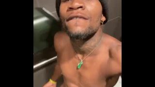 Pretty BBC Cumshot In Public Restroom Almost Caught