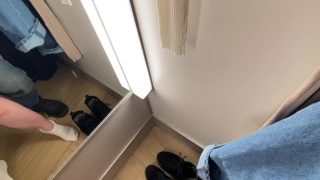 Risky Sex With A Slutty Girl In The Fitting Room Public Fucking