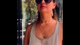 Roaming The Streets In A Tiny Croptop Braless. Slipping Out & Flashing My Tits.