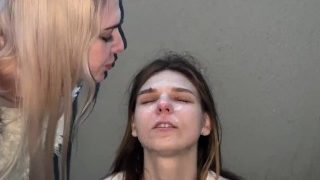 Sadistic Humiliation Of Human Ashtray With Spit And Ashes – Public Lezdom Party