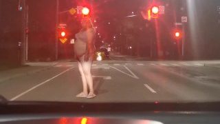 Sissy Dancing On Public Streets In Thong And Bra! Crazy