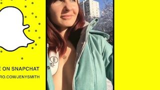 Snapchat von Jeny Smith: Nasse Strumpfhosen, öffentliches Flashen usw